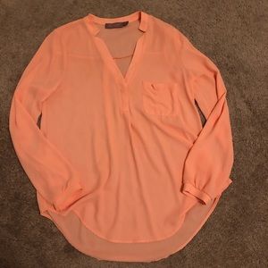 HARPER Sheer peach/coral blouse